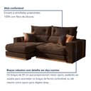 Ver imagem 7 de Sofa Retratil e Reclinavel Montreal 250cm 3 Lugares Kc Rei de Casa Veludo Marrom