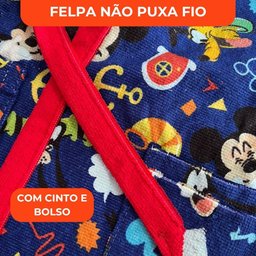 Roupão Aveludado Lepper Estampado Personagens Infantil Mickey G - 3