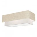 Ver imagem 3 de Plafon Duplo Retangular Vivare Md-3044 Cúpula em Tecido Bivolt Rustico-bege-branco 127/220v