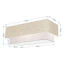 Ver imagem 4 de Plafon Duplo Retangular Vivare Md-3044 Cúpula em Tecido Bivolt Rustico-bege-branco 127/220v