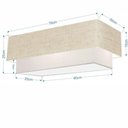 Ver imagem 2 de Plafon Duplo Retangular Vivare Md-3044 Cúpula em Tecido Bivolt Rustico-bege-branco 127/220v