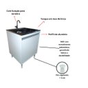 Ver imagem 2 de Gabinete Mdf com Tanque Inox 46 Litros com Furação para Torneira