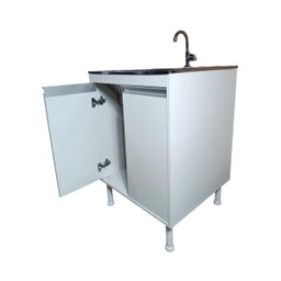 Gabinete Mdf com Tanque Inox 46 Litros com Furação para Torneira - 6