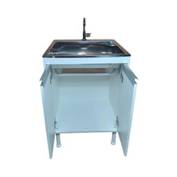 Gabinete Mdf com Tanque Inox 46 Litros com Furação para Torneira - 4