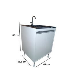 Gabinete Mdf com Tanque Inox 46 Litros com Furação para Torneira - 5