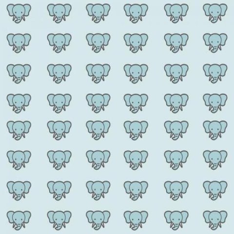 Papel de Parede Kids Elefante Azul