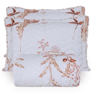 Kit Cobre Leito Colcha Topázio Queen Dupla Face 3 Peças - Bordô - 100% Poliéster