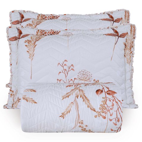 Kit Cobre Leito Colcha Topázio Queen Dupla Face 3 Peças - Bordô - 100% Poliéster