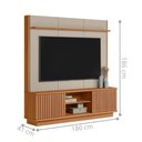 Ver imagem 3 de Painel Home para TV Sala de Estar Ravenna Canela Off White Fosco 186cm