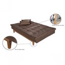 Ver imagem 4 de Sofá Cama Versátil 3 Lugares Império Reclinável Casal Pés Madeira Espuma Especial D33 Suede