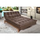 Ver imagem 1 de Sofá Cama Versátil 3 Lugares Império Reclinável Casal Pés Madeira Espuma Especial D33 Suede