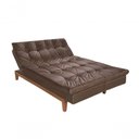 Ver imagem 5 de Sofá Cama Versátil 3 Lugares Império Reclinável Casal Pés Madeira Espuma Especial D33 Suede