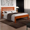 Ver imagem 1 de Cama de Casal Madeira Maciça 707la Marjori - Mel Acetinado