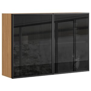 Armário Aéreo Art 6003 2 Portas de Vidro 120 Cm Freijó Abs Preto – Kits Paraná