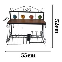 Paneleiro 55cm + Argola Porta Guardanapos / Escorredor de Pratos:flor de Madeira - 2
