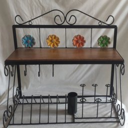 Paneleiro 55cm + Argola Porta Guardanapos / Escorredor de Pratos:flor de Madeira - 4