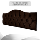Ver imagem 2 de Cabeceira Cama Casal Botões Provençal Marrom Suede Painel 60cm Altura Rbl