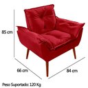 Ver imagem 3 de Poltrona Decorativa Opala Suede - Lm Decor Vermelho