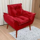 Ver imagem 5 de Poltrona Decorativa Opala Suede - Lm Decor Vermelho