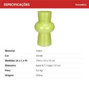 Ver mais imagens de Vaso Decorativo de Vidro Verde 20x12x12cm Enfeite Sala Mesa Estante Aparador