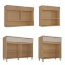 Ver imagem 4 de Cozinha Modulada Realeza Premium 4 Peças com 7 Portas, 3 Gavetas e Vidro Reflecta Greige - Nesher