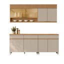 Ver imagem 2 de Cozinha Modulada Realeza Premium 4 Peças com 7 Portas, 3 Gavetas e Vidro Reflecta Greige - Nesher