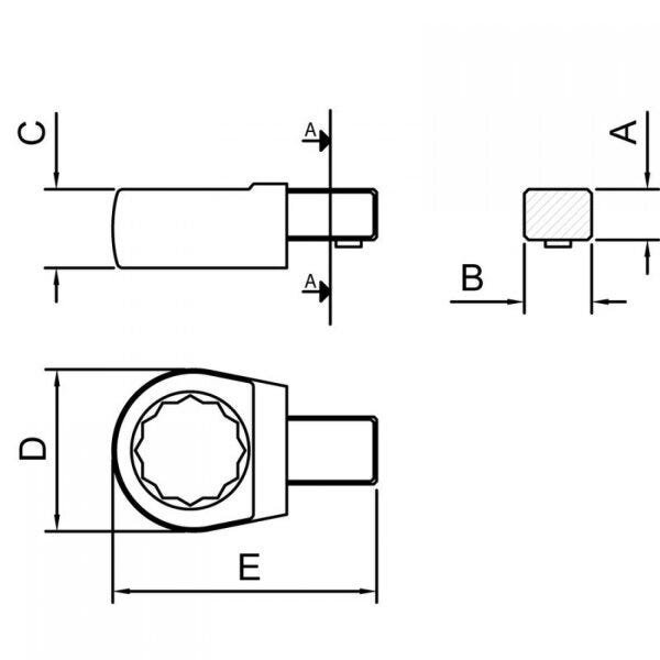 Cabeça Intercambiável Chave Estrela 11mm Encaixe 9x12mm Tramontina PRO - 2