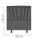 Ver imagem 3 de Cabeceira Estofada Cama Box Solteiro Bélgica 100cm Courino:cinza Escuro