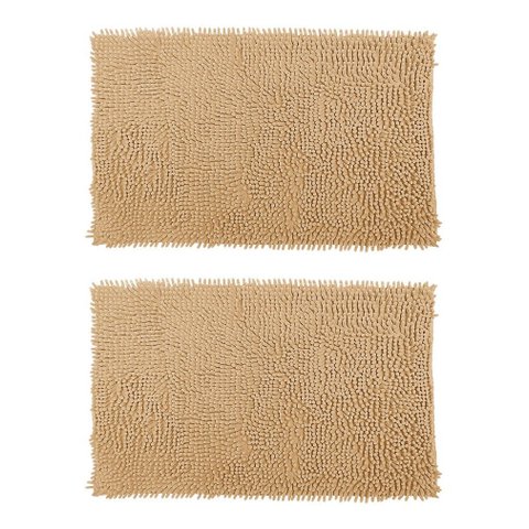 2 Tapete Banheiro Bolinha 38x48 Antiderrapante Rozac Khaki