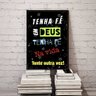 Quadro Tenha Fé em Deus Tenha Fé na Vida 24x18cm:madeira Branca - 1