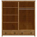 Ver imagem 3 de Guarda Roupa Casal 176cm 4 Portas 2 Gavetas Lázio Freijó F07 - Mpozenato