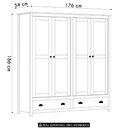 Ver imagem 2 de Guarda Roupa Casal 176cm 4 Portas 2 Gavetas Lázio Freijó F07 - Mpozenato