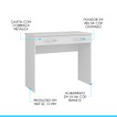 Ver imagem 3 de Mesa Escrivaninha Slim com Gaveta 90 X 77 Cm Mdp Branco 0702 Menu