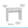 Mesa Escrivaninha Slim com Gaveta 90 X 77 Cm Mdp Branco 0702 Menu - 3