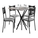 Ver imagem 2 de Conjunto Mesa com 4 Cadeiras 542.Slp e Tampo Quadrado Diamante Preto/Cinza