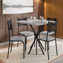Ver imagem 1 de Conjunto Mesa com 4 Cadeiras 542.Slp e Tampo Quadrado Diamante Preto/Cinza