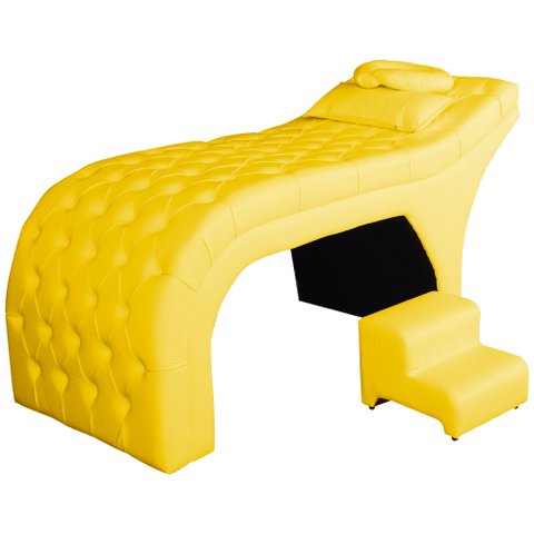 Maca Estofada Capitonê Corino Cores - DS Estofados - Amarelo