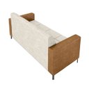 Ver imagem 7 de Sofá Living Decorativo Houston 2 Lugares 160cm Pés em Metal Linho/pu Off White/caramelo G33 - Gran B