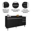 Ver imagem 3 de Balcão de Pia para Cozinha 150 cm 4 Portas Lyan Preto