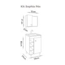 Ver imagem 6 de Kit Conjunto de Balcão para Banheiro Sophia 60cm Branco/amêndoa Fabribam