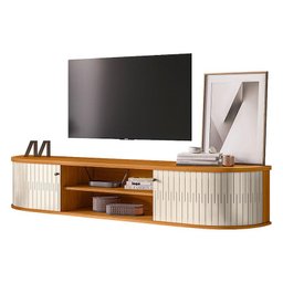 Rack Bancada Suspensa Algarve com Aparador Estoril e Mesa de Centro Indianápolis Cinamomo Off White - 2 Rack Bancada Suspensa Algarve com Aparador Estoril e Mesa de Centro Indianápolis Cinamomo Off White - 2