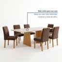 Ver mais imagens de Conjunto de Mesa de Jantar 6 Lugares 160x80cm MDF Lyra Cinamomo Off White Marrom