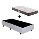 Ver imagem 1 de Cama Box Solteiro 88x188 + Colchão Ecoline Ecoflex Espuma D23 Courino Linho