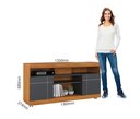 Ver imagem 4 de Rack Bancada Yara Noce Milano Preto Acetinado com Aparador para Sala Riviera Noce Milano – Colibri