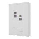 Ver imagem 2 de Guarda-roupa Infantil 122cm com Vidro 4 Portas e 2 Gavetas Serena Multimóveis Mp4432 Branco