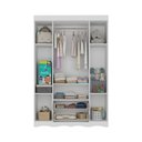 Ver imagem 5 de Guarda-roupa Infantil 122cm com Vidro 4 Portas e 2 Gavetas Serena Multimóveis Mp4432 Branco