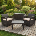 Ver imagem 4 de Conjunto Jogo Poltrona 2 Lugares para Jardim Rattan com Baú Organizador Syberflex