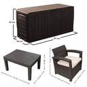 Ver imagem 6 de Conjunto Jogo Poltrona 2 Lugares para Jardim Rattan com Baú Organizador Syberflex