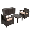 Ver imagem 1 de Conjunto Jogo Poltrona 2 Lugares para Jardim Rattan com Baú Organizador Syberflex
