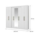 Ver imagem 4 de Guarda-roupa Casal com Espelho 8 Portas 4 Gavetas Héster Carraro